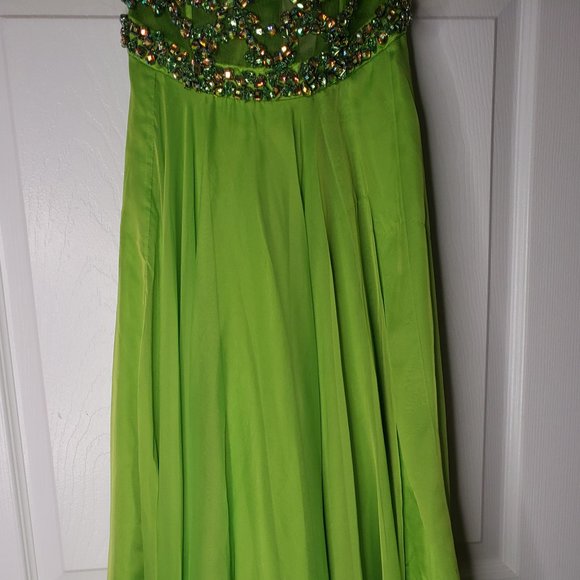 Long Keylime Prom Dress - Picture 6 of 12